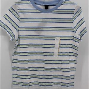Women's Striped Short Sleeve T-Shirt Blue/White S